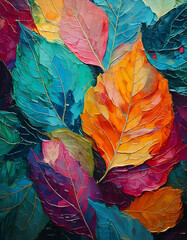 colorful autumn leaves background vector, color fall background