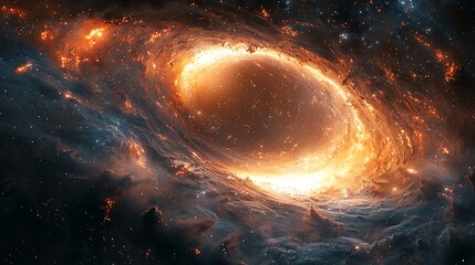 Obraz premium Cepheid Variables light reflecting off nearby cosmic dust creating surreal glowing arcs in interstellar space