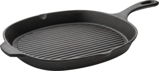 Cast Iron Skillet Griddle Cookware, Primitive Steel Old Fashioned Camping, Isolated Transparent PNG