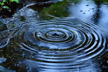 Abstract water shadow surface with natural ripple texture against a calm blue background