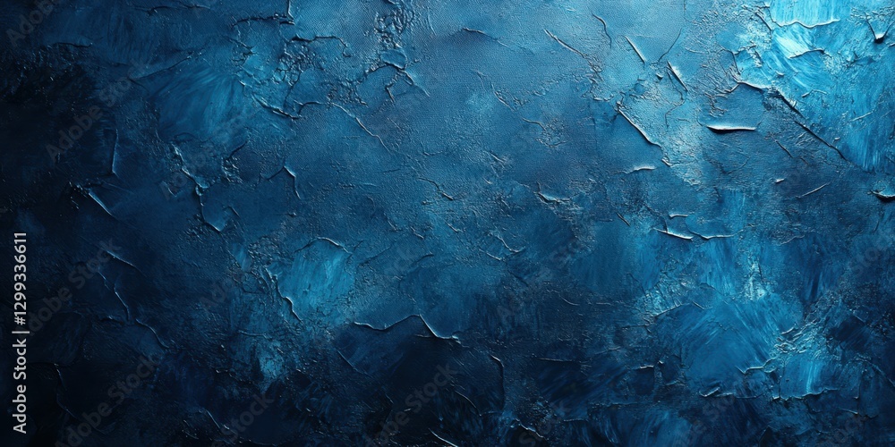 Poster deep blue textured surface with intricate patterns highlighting a sense of depth and movement in art
