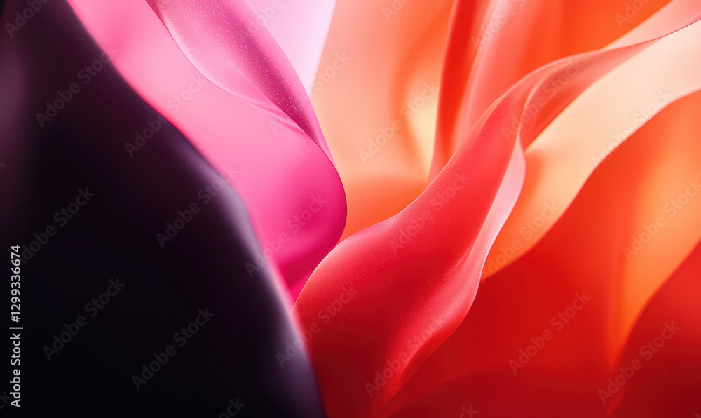 Poster exploring the dance of color and light in abstract textures: a visual journey through fluid elegance