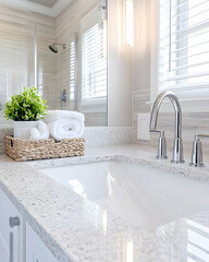 Modern bathroom sink, countertop detail (1)