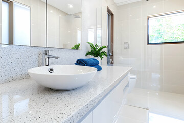 Modern bathroom sink, countertop, detail