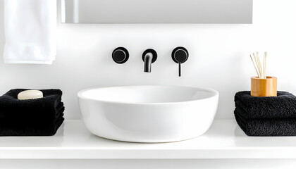 Modern bathroom sink, minimalist design (1)