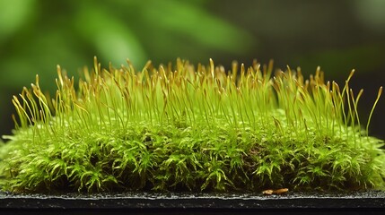 Fototapeta premium Moss growth close-up nature habitat botanical image lush environment macro view plant life concept