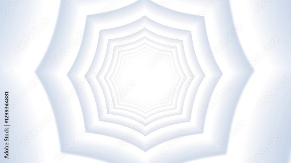 Wall mural futuristic 3d tunnel voving to the center. abstract animation in 4k