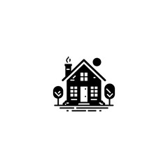 House logo, icon Silhouette design