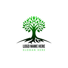 Obraz premium Tree logo, icon Silhouette design