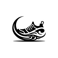 Unique shoe logo, icon Silhouette