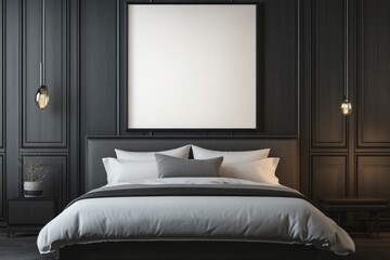 Modern Bedroom Interior Mockup - Blank Canvas
