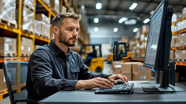 Warehouse Inventory Management Associate at Work