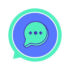 Obraz premium Green and blue chat bubble with dots