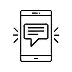 Minimalist smartphone with speech bubble icon