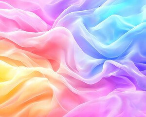 Obraz premium Pastel fabric waves, colorful texture