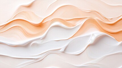 Obraz premium Soft, flowing patterns of cream and peach create soothing, abstr