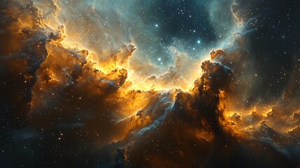 Fototapeta premium Hyper bright supergiant its powerful stellar winds pushing cosmic dust into intricate formations