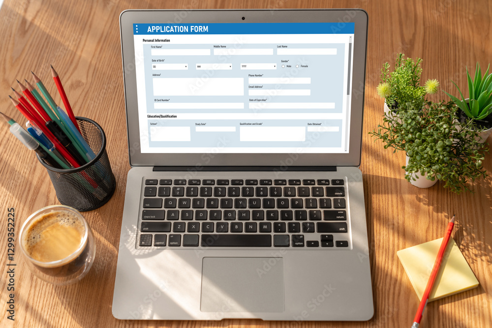 Aufkleber online application form for modish registration on the internet website
