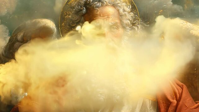 Divine vision: godly presence, celestial realm, sacred essence, holy depiction, spiritual aura, heavenly radiance, ethereal light, divine wisdom, omnipotent force, religious revelation.