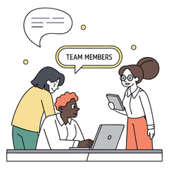 Business Team Applauding – Trendy Flat Design Illustration of Coworkers Celebrating Cooperation