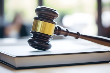 Obraz premium Gavel on Law Book, Justice, Law, Court, Legal