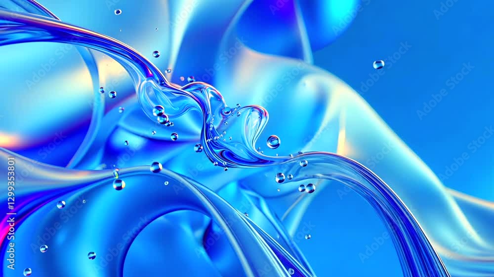 Poster opalescent texture floats within dreamy background, merging fluid elements harmoniously. soft hues a