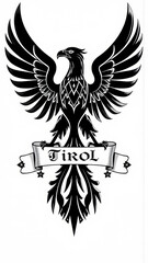 Obraz premium Wappen mit schwarzem Adler von Tirol 