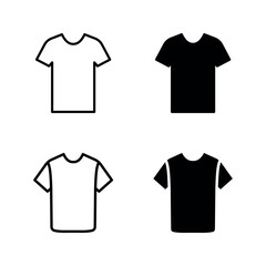 T shirt  icon set color editable