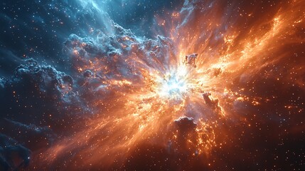 Hypernova explosion one of the most powerful events in the universe sending gamma ray bursts across the cosmos