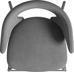 Top view of a modern gray upholstered stool
