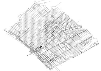vector map of highway in santa monica with white theming