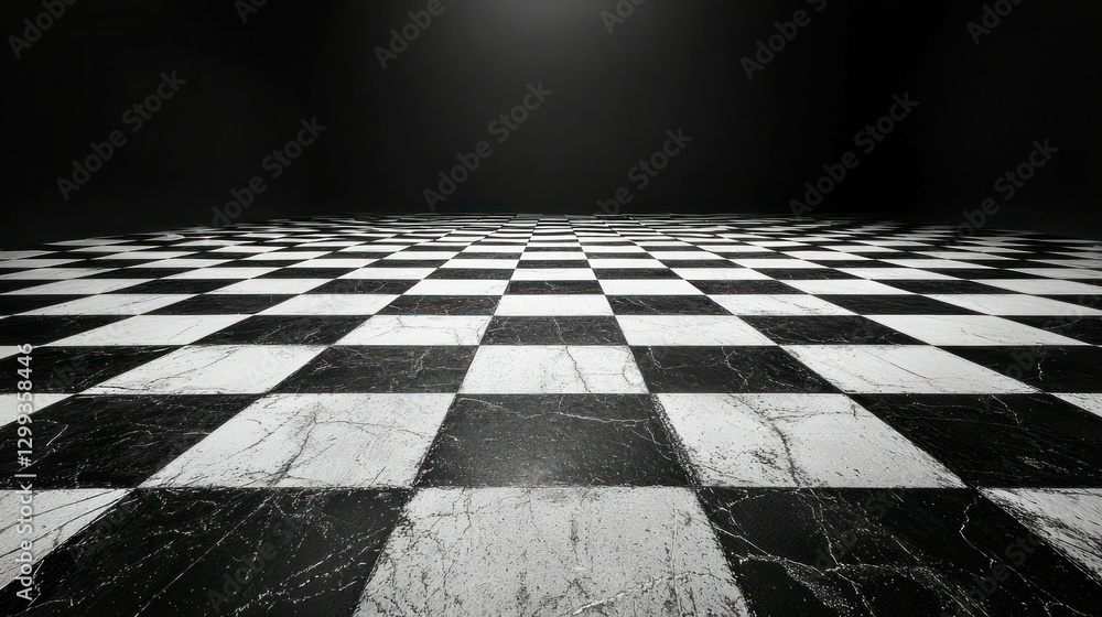 Poster checkered floor abstract empty room backdrop for product presentation and graphic use