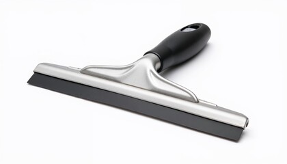 Obraz premium Stainless steel window squeegee with black handle for streak-free glass cleaning