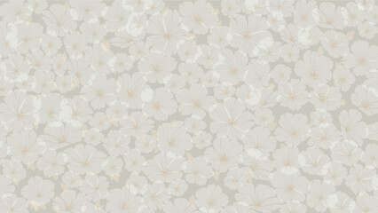 Decorative pattern, beautiful calm background for font composition, website page, graphic design; meadow of blooming decorative spring daisies.