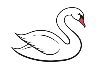 Naklejka premium Elegant Mute Swan Vector Art Illustration