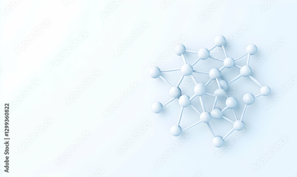 Aufkleber abstract molecular structure on light background in soft colors