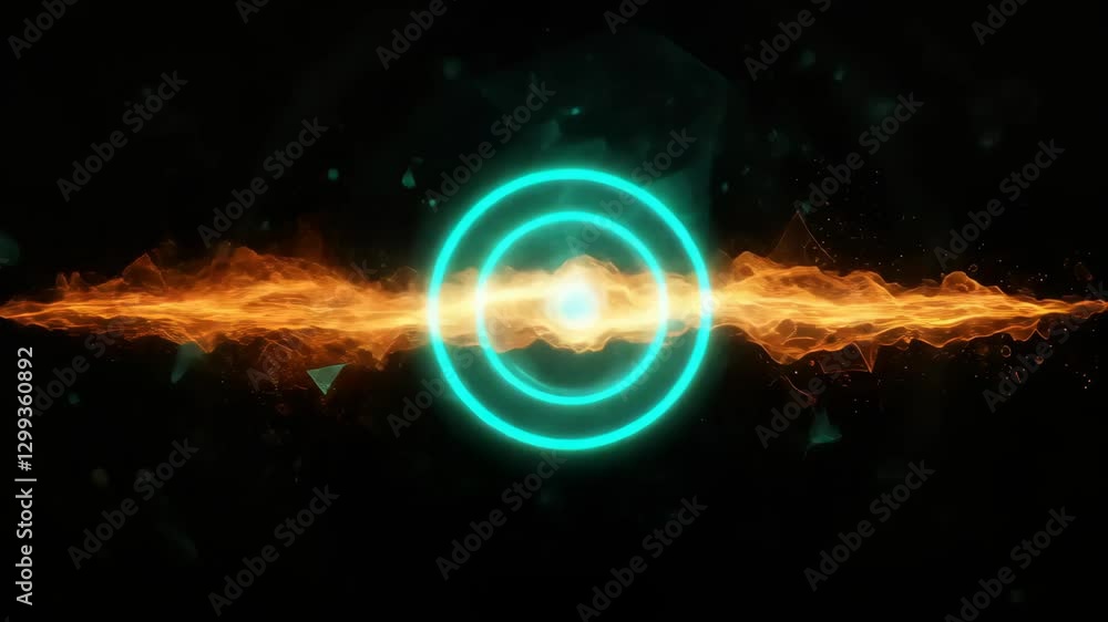 Aufkleber Flight into pulsating space. Abstract animation, luminous object, circles, flashes. Dynamic, cosmic theme. For video projects and visual effects.