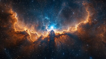 Fototapeta premium Luminous Blue Variable star in the Tarantula Nebula its powerful stellar winds shaping the surrounding gas clouds