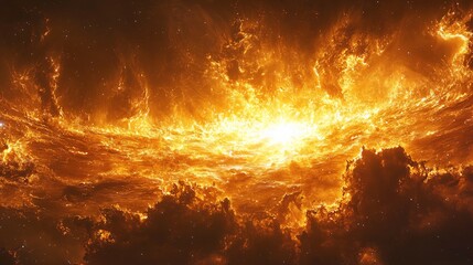 Fototapeta premium Luminous yellow hypergiant one of the rarest stellar giants pulsating with immense nuclear energy astrophysical masterpiece