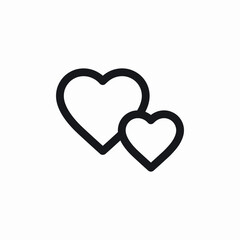 double heart icon sign vector