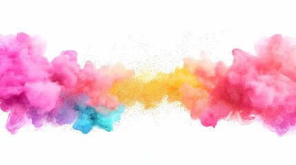 Fototapeta premium Colorful Powder Explosion with Vibrant Pink, Yellow, and Blue Hues
