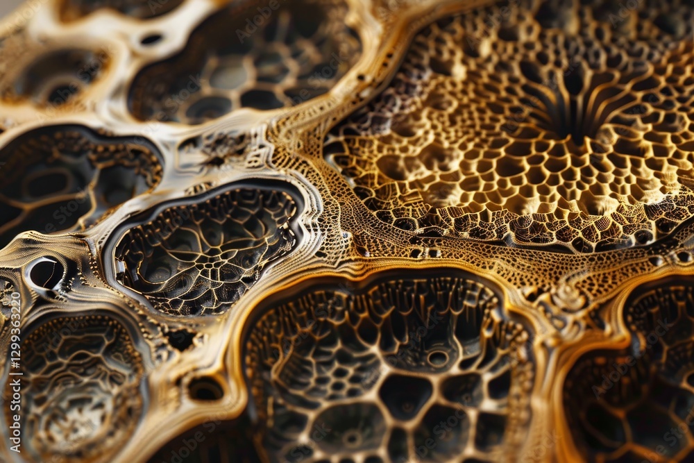 Poster close-up of a topaz with intricate patterns and grains, creating a mesmerizing effect, intricate pat