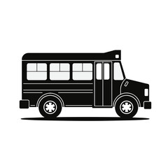 School bus icon in black and white.