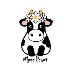 cow with flowers