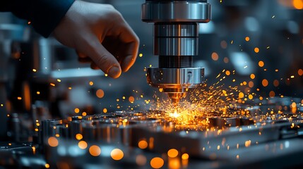 Metalworking process close-up high resolution hd photo