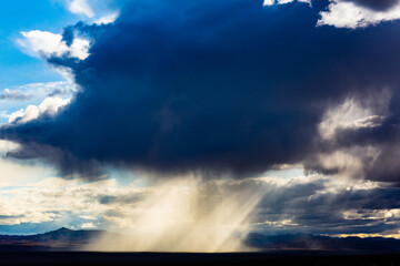 Skies and sunlight in Horseshoe Bend in northern Arizona.