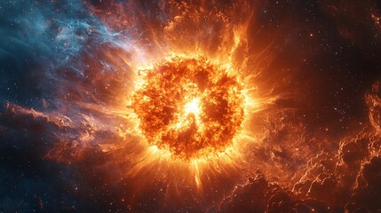 Massive Type II supernova the collapse of a red supergiant creating vibrant nebula like remnants