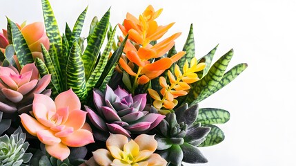 Obraz premium Vibrant Artificial Succulent & Exotic Plant Arrangement