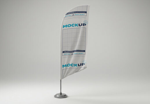 Tear Drop Flag Banner Stand Mockup