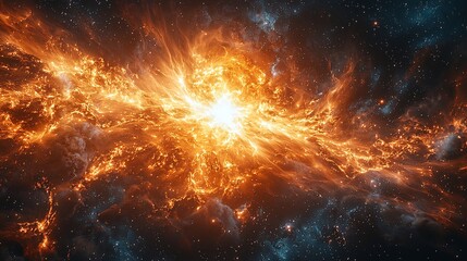 Obraz premium Newly formed strange star the remnants of a hypernova explosion pulsating with unearthly energy